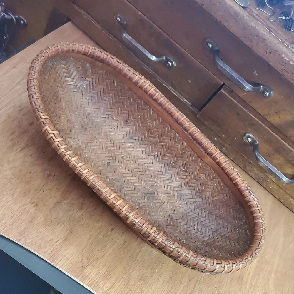 Stunning Crafted Oval LG Structured Woven Basket GS7 T 4